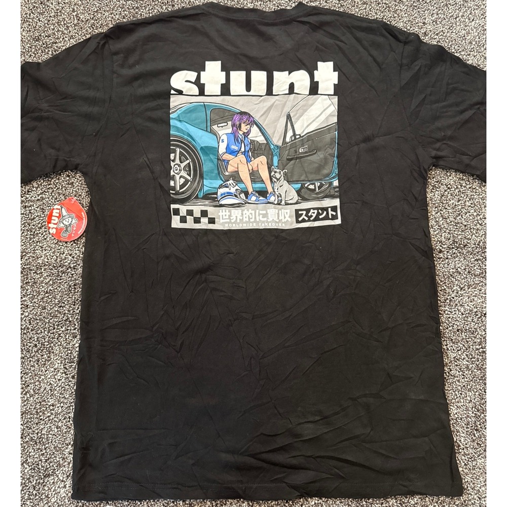 Stunt Worldwide Takeover Anime JDM Graphic T-Shirt Black Mens Large NWT